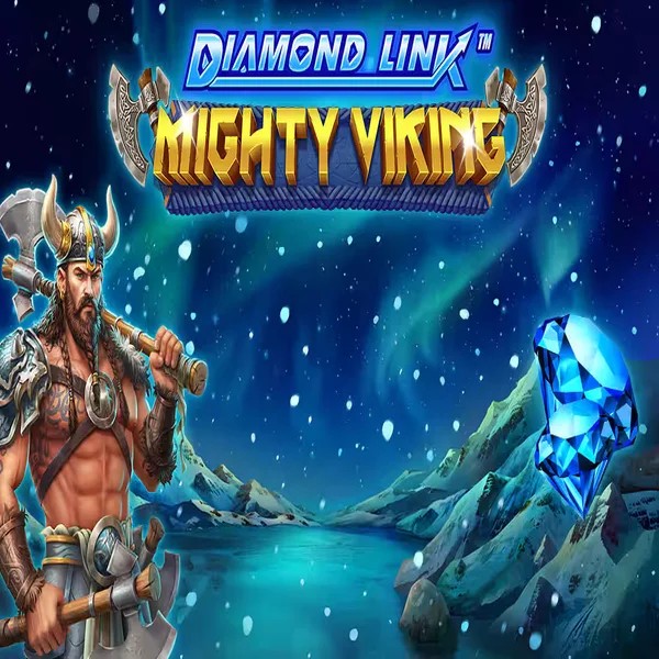 Diamond Link Mighty Viking slot logo by Greentube at Lyra Bet Casino