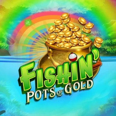 Fishin Pots Of Gold slot logo by Gameburger Studios at Lyra Bet Casino