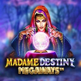 Madame Destiny Megaways slot logo by Pragmatic Play at Lyra Bet Casino